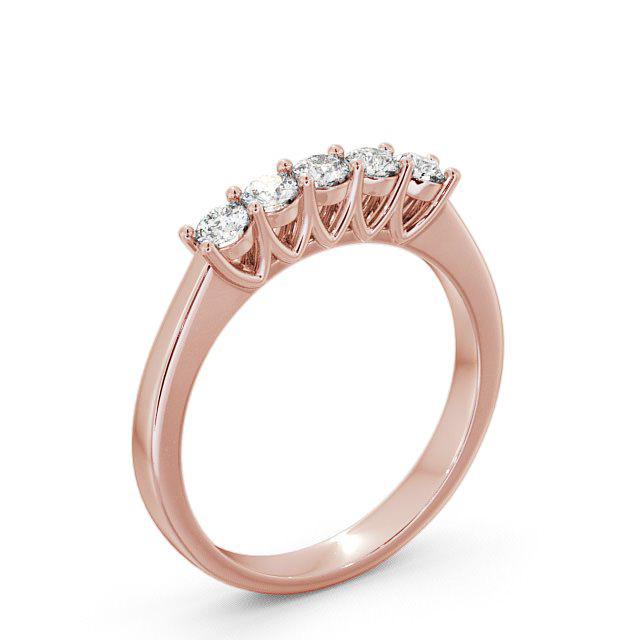 Five Stone Round Diamond Ring 9K Rose Gold - Evaline FV15_RG_HAND