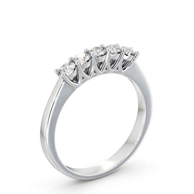 Five Stone Round Diamond Ring Platinum - Evaline FV15_WG_HAND