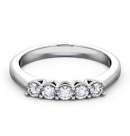 Five Stone Round Diamond Elegant Style Ring 18K White Gold FV15_WG_THUMB1