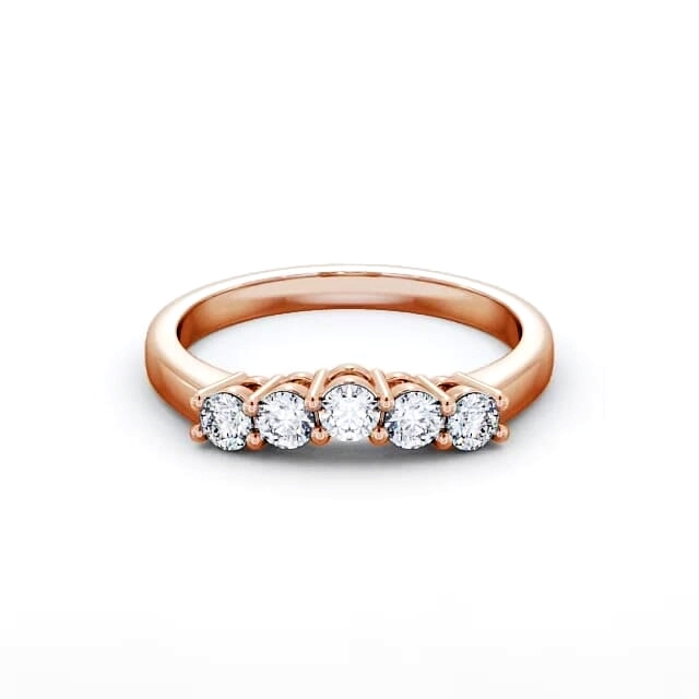 Five Stone Round Diamond Ring 9K Rose Gold - Amila FV16_RG_HAND
