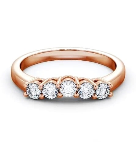 Five Stone Round Diamond Curved Setting Ring 18K Rose Gold FV16_RG_THUMB2 