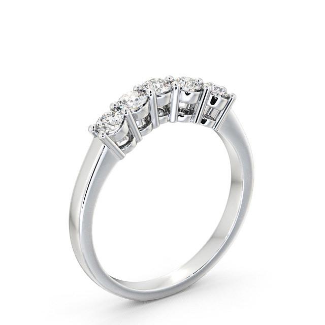 Five Stone Round Diamond Ring 9K White Gold - Amila FV16_WG_HAND