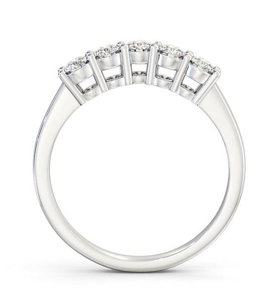 Five Stone Round Diamond Curved Setting Ring 18K White Gold FV16_WG_THUMB1 