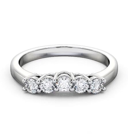 Five Stone Round Diamond Curved Setting Ring Platinum FV16_WG_THUMB2 