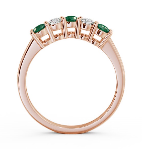 Five Stone Emerald and Diamond 0.56ct Ring 18K Rose Gold FV16GEM_RG_EM_THUMB1 