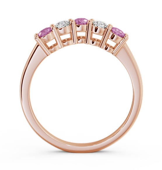 Five Stone Pink Sapphire and Diamond 0.59ct Ring 18K Rose Gold FV16GEM_RG_PS_THUMB1 