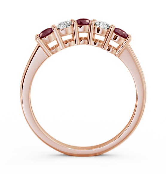 Five Stone Ruby and Diamond 0.65ct Ring 18K Rose Gold FV16GEM_RG_RU_THUMB1 