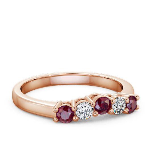 Five Stone Ruby and Diamond 0.65ct Ring 18K Rose Gold FV16GEM_RG_RU_THUMB2 