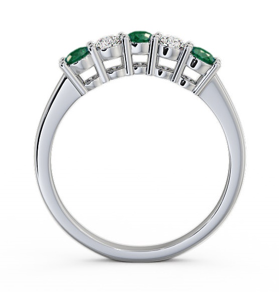 Five Stone Emerald and Diamond 0.50ct Ring 9K White Gold FV16GEM_WG_EM_THUMB1 