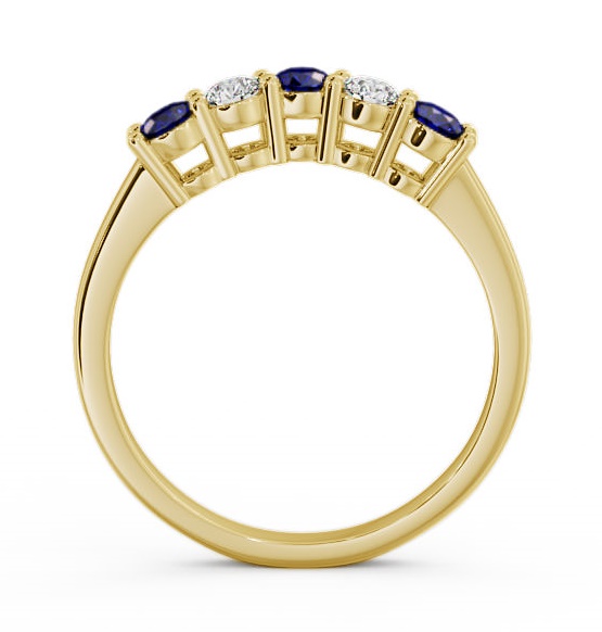 Five Stone Blue Sapphire and Diamond 0.65ct Ring 18K Yellow Gold FV16GEM_YG_BS_THUMB1 