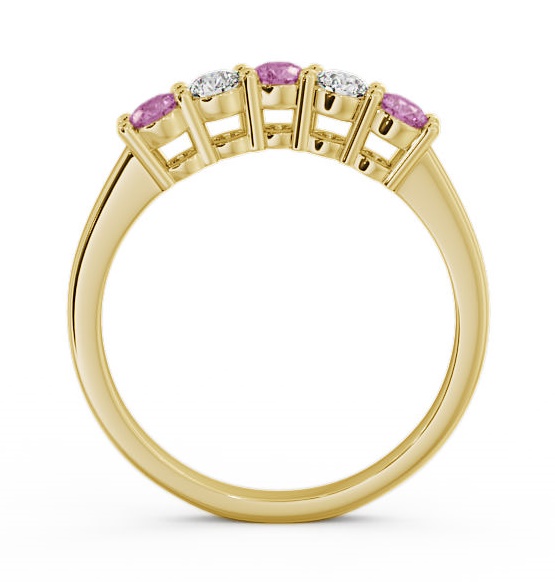 Five Stone Pink Sapphire and Diamond 0.59ct Ring 9K Yellow Gold FV16GEM_YG_PS_THUMB1 