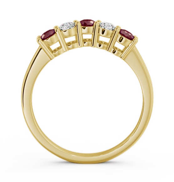 Five Stone Ruby and Diamond 0.65ct Ring 18K Yellow Gold FV16GEM_YG_RU_THUMB1 