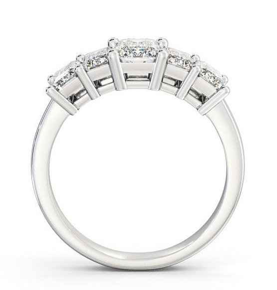 Five Stone Emerald Diamond Regal Style Ring 9K White Gold FV17_WG_THUMB1