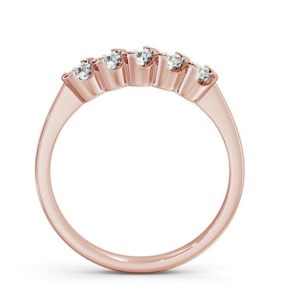 Five Stone Round Diamond Open Bezel Style Ring 18K Rose Gold FV18_RG_THUMB1