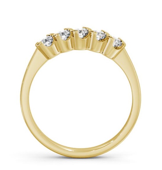 Five Stone Round Diamond Open Bezel Style Ring 9K Yellow Gold FV18_YG_THUMB1 