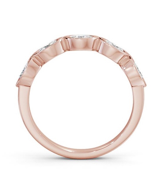 Five Stone Marquise Diamond Bezel Set Ring 9K Rose Gold FV19_RG_THUMB1