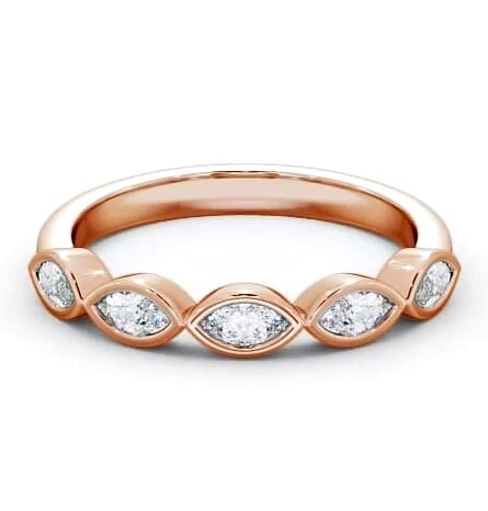 Five Stone Marquise Diamond Bezel Set Ring 18K Rose Gold FV19_RG_THUMB1