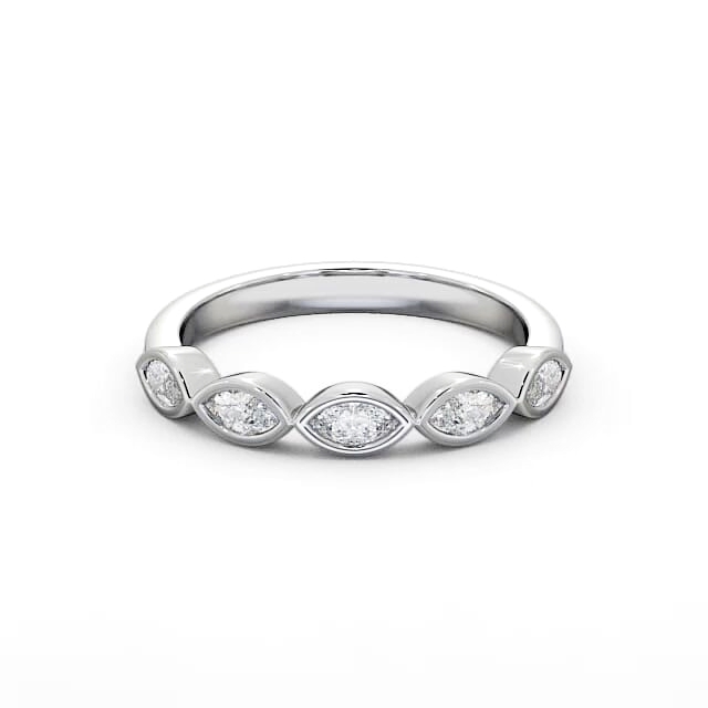 Five Stone Marquise Diamond Ring 18K White Gold - Cleo FV19_WG_HAND
