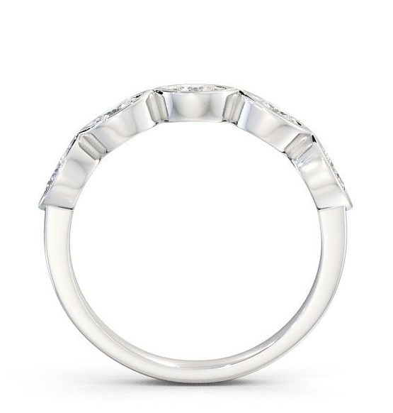 Five Stone Marquise Diamond Bezel Set Ring 9K White Gold FV19_WG_THUMB1