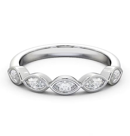 Five Stone Marquise Diamond Bezel Set Ring 9K White Gold FV19_WG_THUMB2 
