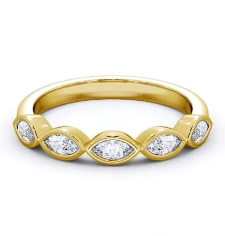 Five Stone Marquise Diamond Bezel Set Ring 18K Yellow Gold FV19_YG_THUMB1