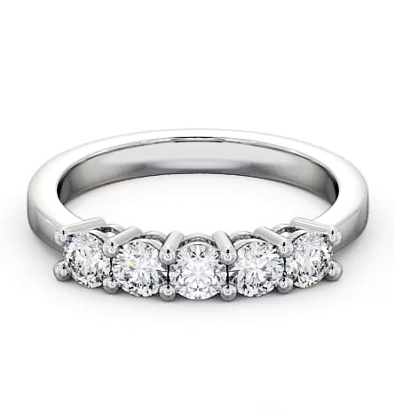 Five Stone Round Diamond Prong Set Ring 18K White Gold FV1_WG_THUMB2 