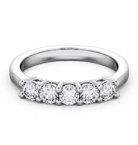 Five Stone Round Diamond Prong Set Ring Platinum FV1_WG_THUMB1