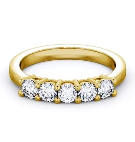 Five Stone Round Diamond Prong Set Ring 18K Yellow Gold FV1_YG_THUMB1
