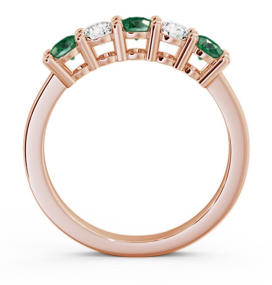Five Stone Emerald and Diamond 0.66ct Ring 18K Rose Gold FV1GEM_RG_EM_THUMB1 