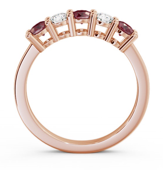 Five Stone Ruby and Diamond 0.75ct Ring 18K Rose Gold FV1GEM_RG_RU_THUMB1 
