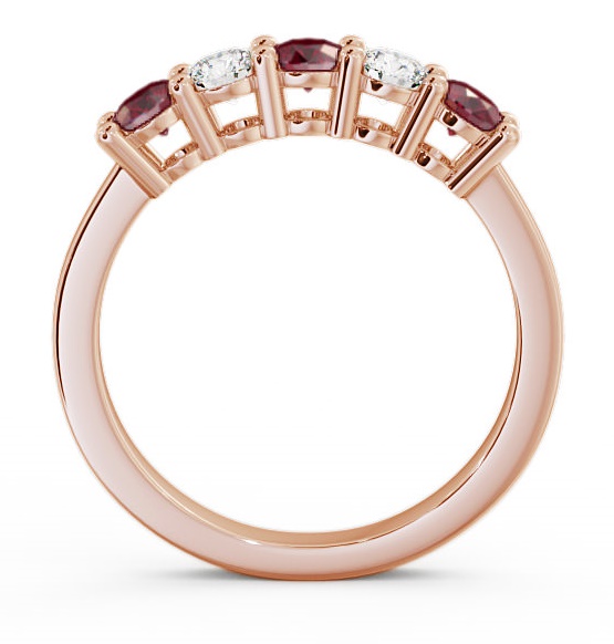 Five Stone Ruby and Diamond 0.84ct Ring 18K Rose Gold FV1GEM_RG_RU_THUMB1 