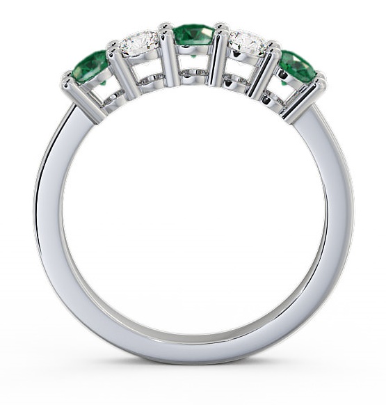 Five Stone Emerald and Diamond 0.66ct Ring Palladium FV1GEM_WG_EM_THUMB1 