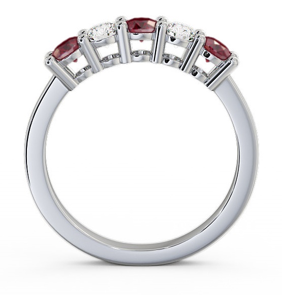 Five Stone Ruby and Diamond 0.75ct Ring 18K White Gold FV1GEM_WG_RU_THUMB1 