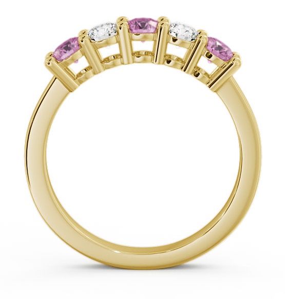 Five Stone Pink Sapphire and Diamond 0.75ct Ring 18K Yellow Gold FV1GEM_YG_PS_THUMB1 