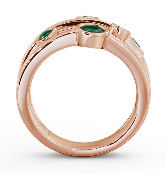 Five Stone Emerald and Diamond 0.69ct Ring 18K Rose Gold FV20GEM_RG_EM_THUMB1 