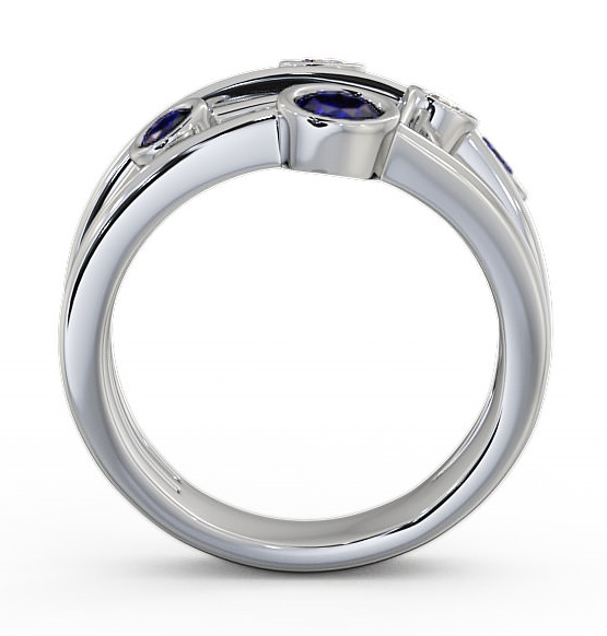 Five Stone Blue Sapphire and Diamond 0.88ct Ring 18K White Gold FV20GEM_WG_BS_THUMB1 
