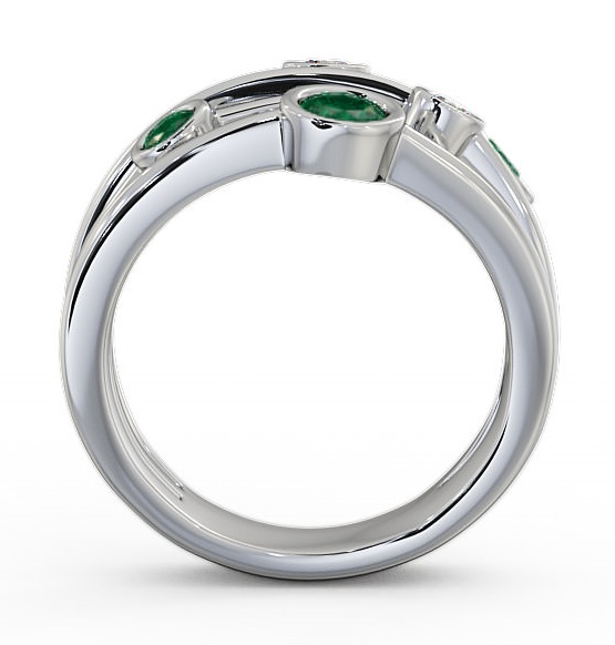 Five Stone Emerald and Diamond 0.69ct Ring 18K White Gold FV20GEM_WG_EM_THUMB1 