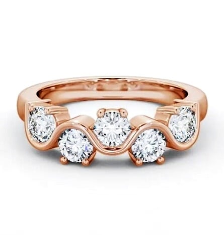 Five Stone Round Diamond Offset Design Ring 18K Rose Gold FV21_RG_THUMB2 