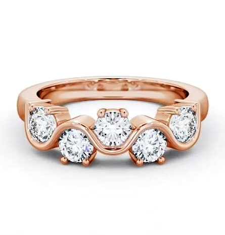 Five Stone Round Diamond Offset Design Ring 18K Rose Gold FV21_RG_THUMB1