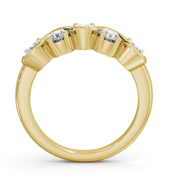 Five Stone Round Diamond Offset Design Ring 9K Yellow Gold FV21_YG_THUMB1