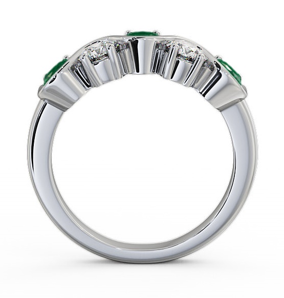 Five Stone Emerald and Diamond 0.81ct Ring Palladium FV21GEM_WG_EM_THUMB1 