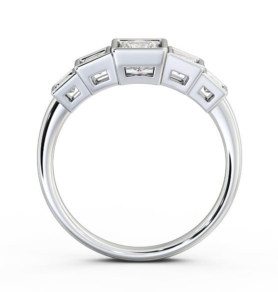 Five Stone Princess Diamond Graduating Style Ring 18K White Gold FV22_WG_THUMB1 