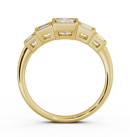 Five Stone Princess Diamond Graduating Style Ring 9K Yellow Gold FV22_YG_THUMB1