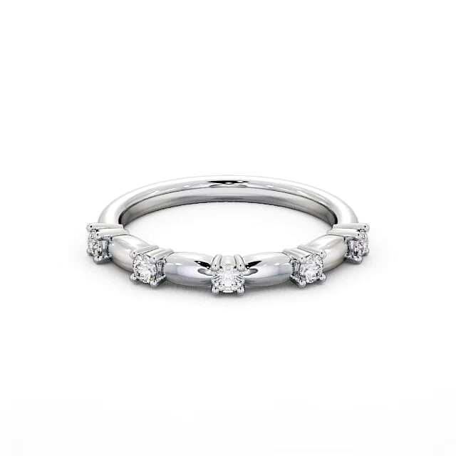 Five Stone Round Diamond Ring 18K White Gold - Eugenia FV24_WG_HAND