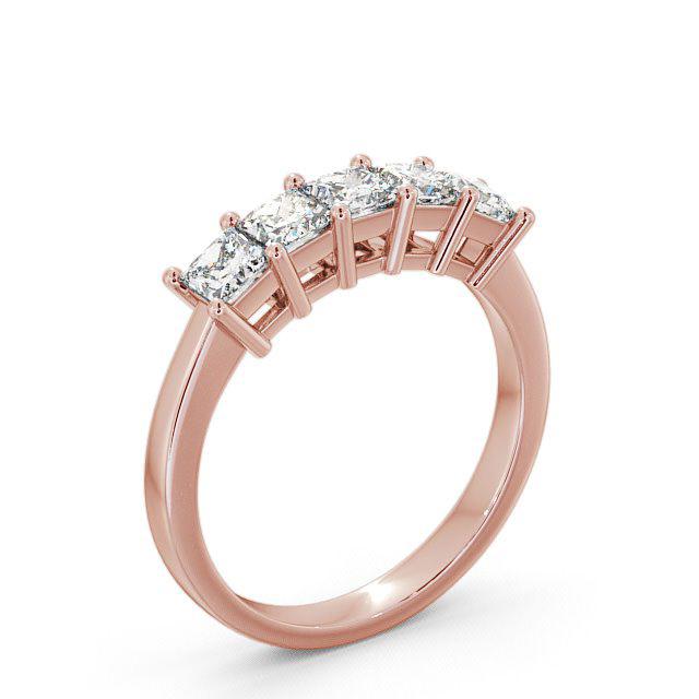 Five Stone Princess Diamond Ring 18K Rose Gold - Zadie FV2_RG_HAND
