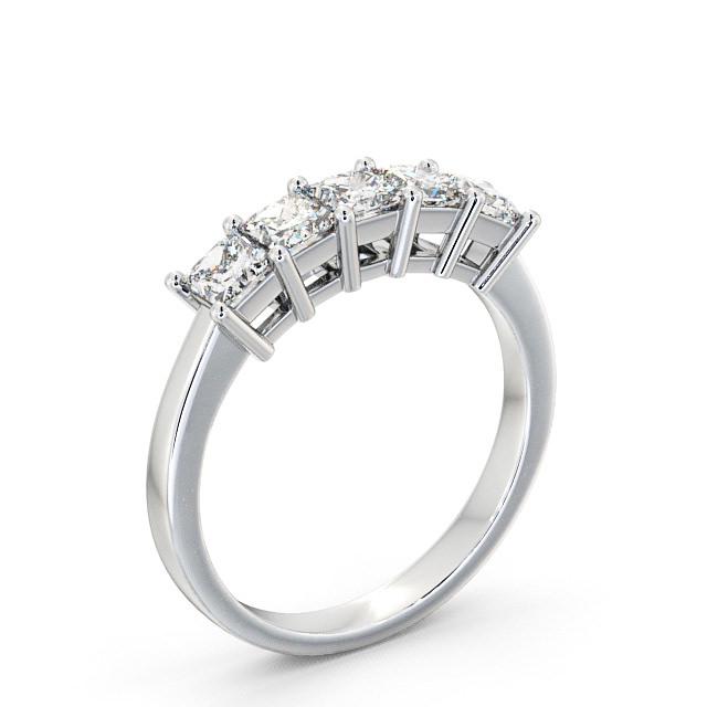 Five Stone Princess Diamond Ring Platinum - Zadie FV2_WG_HAND