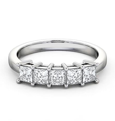 Five Stone Princess Diamond Classic Ring 18K White Gold FV2_WG_THUMB2 