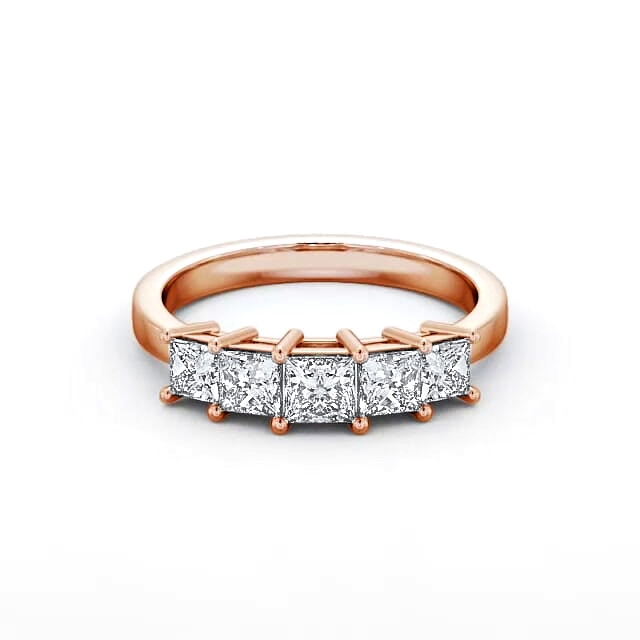 Five Stone Princess Diamond Ring 9K Rose Gold - Patricia FV3_RG_HAND