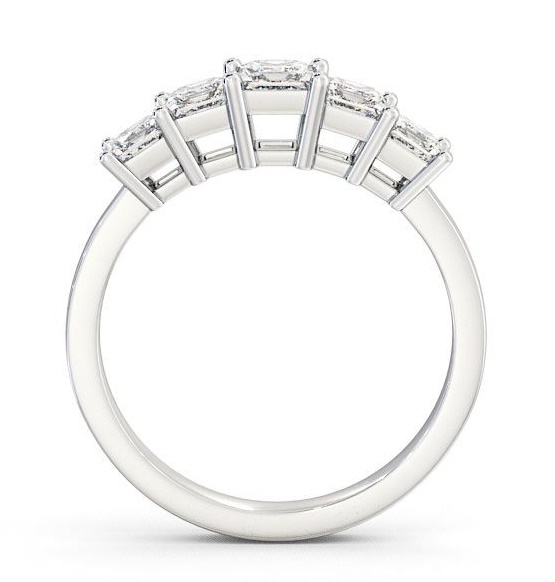 Five Stone Princess Diamond Graduating Design Ring 18K White Gold FV3_WG_THUMB1 