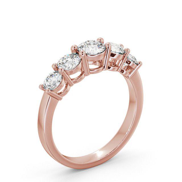 Five Stone Round Diamond Ring 9K Rose Gold - Vianey FV4_RG_HAND